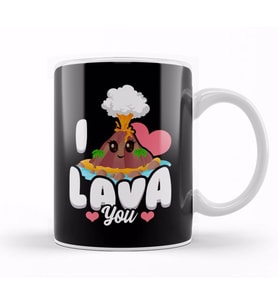 Funny I Lava You Volcano Valentine s Day Pun Kupa Bardak Porselen