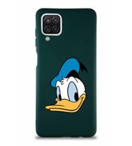 Samsung Galaxy A12 Soft Premier Kapak Donald Duck-B Tasarımlı Silikon Kılıf - Yeşil (Şeffaf)
