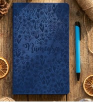 Kişiye Özel İsme Özel Çiçekli Defter Doğum Günü Hediyesi (Mavi)