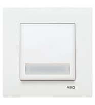 VİKO Karre Işıklı Etiketli Zil Anahtarı - Beyaz (Çerçeve Hariç) 90967X27 VİKO