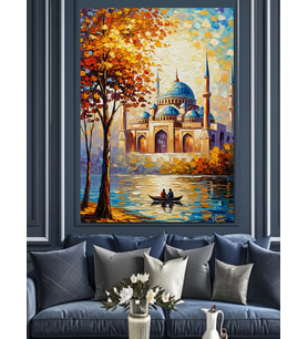 Ortaköy Camii Deniz Manzarası Dekoratif Kanvas - Mdf Ahşap Tablo