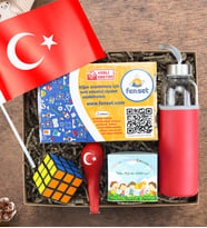 Fenset & Kırmızı Matara & Zeka Küpü & Dikim Kiti & Balon & Bayrak Okula Dönüş Hediye Seti