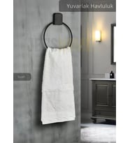 Yuvarlak Havluluk Paslanmaz Çelik Banyo Havluluk Düzenleyici Siyah