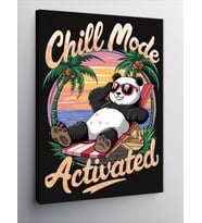 Kanvas Tablo Tatil Modundaki Panda