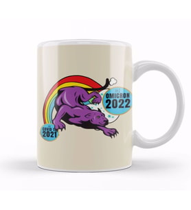 Sarcasm Funny Vintage Cougar Saying Covid Hi Omicron Virus 2022 Kupa Bardak Porselen