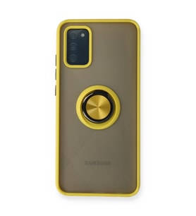 Galaxy A02S Kılıf Montreal Yüzüklü Silikon Kapak - Sarı