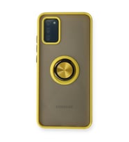 Galaxy A02S Kılıf Montreal Yüzüklü Silikon Kapak - Sarı