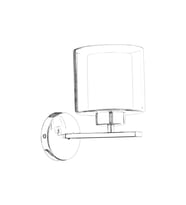 Avonni AP-65245-1K Krom Kaplama Aplik E27 Metal Cam H: 25 cm, WxD: 20x27 cm