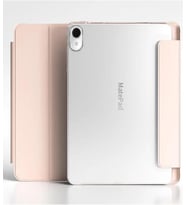 Huawei Matepad 11.5 inç 2025 8GB / 128GB ile Uyumlu Kapak Smart Standlı 360 Tam Koruma Akıllı Pu Deri Kılıf - Pembe 2