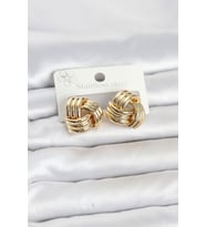 316L Çelik Gold Renk Sarmal Model Kadın Küpe