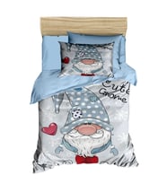 Dijital Baskılı 3d Pamuklu Yenidoğan Bebek Nevresim Takımı Cute Gnome Blue (Çok Renkli)