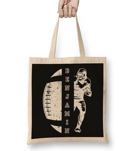 Benjamin Name Cheer School Spirit Sayings Football Football Sister Football Mom Bez Çanta Uzun Saplı