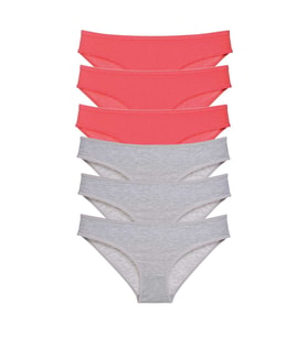 Mulvxbrf Brf02 6 Adet Süper Eko Set Likralı Kadın Slip Külot Fuşya Gri (Mulvix)