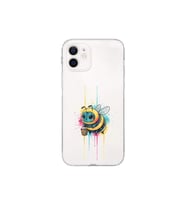 iPhone 12 Mini ile uyumlu Splash arı tasarımlı şeffaf silikon kılıf
