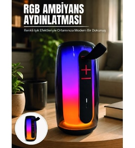 Bluetooth 5.3 Rgb Led Işıklı Taşınabilir Hoparlör Usb Tf Kart Aux Destekli