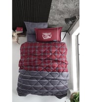 Clasy %100 Pamuk Tek Kişilik Uyku Seti (Lastikli Çarşaf) Campus V1 Bordo