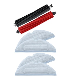Roborock S8 Sonic Uyumlu 1 Adet Ana Fırça 4 Adet Mop Fiber Paspas
