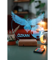 Kara Kartal 16 Renk Kumandalı 3D Gece Lambası
