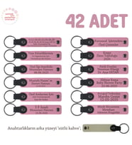 Pembe & S Kahve, Kurumsal Etkinlikler İçin Özel 42'li Set, Şirket Logolu ve İsimli Hediye Anahtarlık