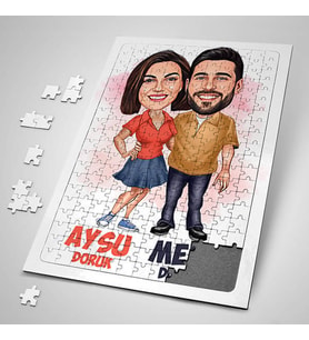 Kişiye Özel 240 Parça Her Zaman Yanındayım Sevgilim Karikatürlü Puzzle