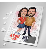 Kişiye Özel 240 Parça Her Zaman Yanındayım Sevgilim Karikatürlü Puzzle
