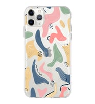 Apple iPhone 11 Pro Uyumlu Kapak Abstract Tasarımlı Şeffaf Silikon Kılıf
