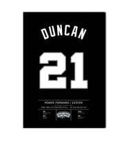 Tim Duncan Forma Kanvas Tablo 40x55cm NBA San Antonio Spurs Jersey