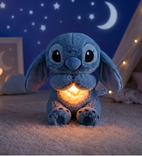 Mavi Stitch Lola Kalp Atışlı Nefes Alan Melodili Uyku Arkadaşı 5 Fonksiyonlu