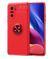 Durukar® Poco F3 Kılıf Range Yüzüklü Silikon - Kırmızı