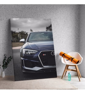 Yakın Çekim Audi Araba Dekoratif Kanvas Tablo