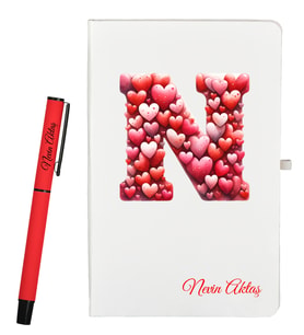 Kişiye Özel Sevgiliye Hediye Defter ve Kalem Hediye Seti