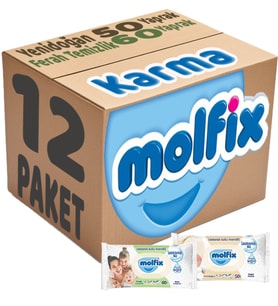 Molfix Islak Havlu Mendil İzotonik Karma 12 Li Set (Yeni Doğan-Ferah Temizlik)