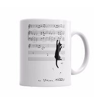 Müzik Notalı Kedi  Kupa Bardak Porselen