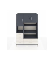 Hyperion Dolap 9 Raflı 6 Çekmeceli 3 Kapaklı 132x44x195 Antrasit-Antrasit/Aytaşı