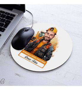 Kişiye Özel Hediye Karikatürlü En İyi Erkek Dozer Operatörü Mousepad