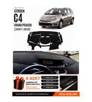 CITROEN C4 GRAND PİCASSO (2007-2013) Uyumlu Torpido Örtüsü Torpido Kılıfı - Siyah