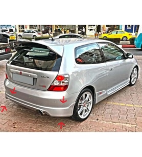Honda Civic Sport Ep2 Ep3 Arka Ek Mat Siyah Plastik Karlık