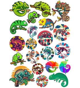 Bukalemun Sticker Set 20 Parça Telefon, Tablet, Defter, Laptop Sticker