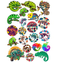Bukalemun Sticker Set 20 Parça Telefon, Tablet, Defter, Laptop Sticker