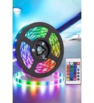 5 Metre Şerit Led RGB LED'li Kumandalı Güç Adaptörü Her Ortama Uygun