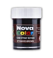 Kahverengi Cam Boyası Vitray Boyası 25 ml 1 Adet Nova Color Su Bazlı Kahve Cam Vitray Boyası 1 Adet 25 ml