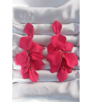 Pirinç Fuşya Renk Sallantılı Yaprak Model Küpe - TJ-BKP9182