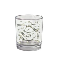 Dolar Baskılı Viski Bardağı - Para Baskılı Bardak (Şeffaf)