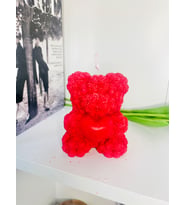 Rose Teddybear Candle (Red)