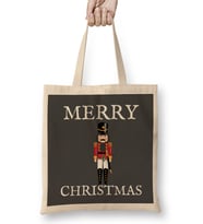 Merry Christmas Nutcracker Christms Nutcracker Bez Çanta Uzun Saplı
