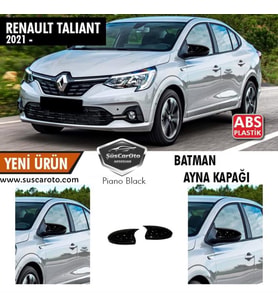 Renault Taliant Batman Yarasa Ayna Kapağı Piano Black ABS Plastik