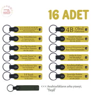 Sarı & Yeşil, Avukatlık Bürosuna Özel Teşekkür Hediyesi, 16’lı Set, İsim Yazılabilen Anahtarlık