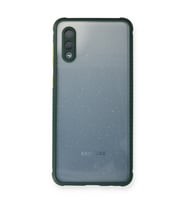 Samsung Galaxy A02 Kılıf Miami Şeffaf Silikon - Koyu Yeşil