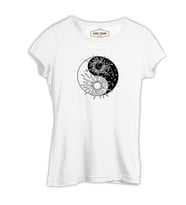 Suns Yin Yang Beyaz Kadın Tshirt