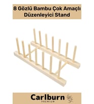 Özel Üretim Plak Mutfak Tabak Kitap Dergi Dosya Bambu Çok Amaçlı Düzenleyici 8 Gözlü Stand